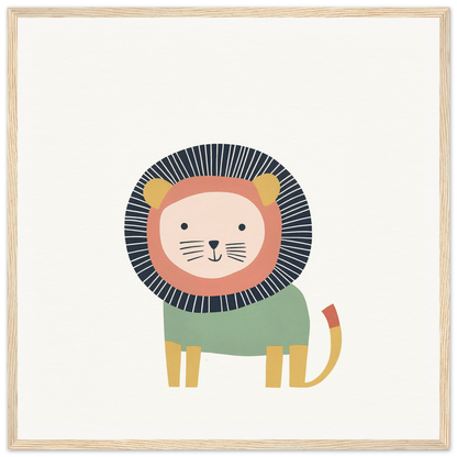 Cute cartoon lion in a green sweater from the Mane Melody Whimsy collection