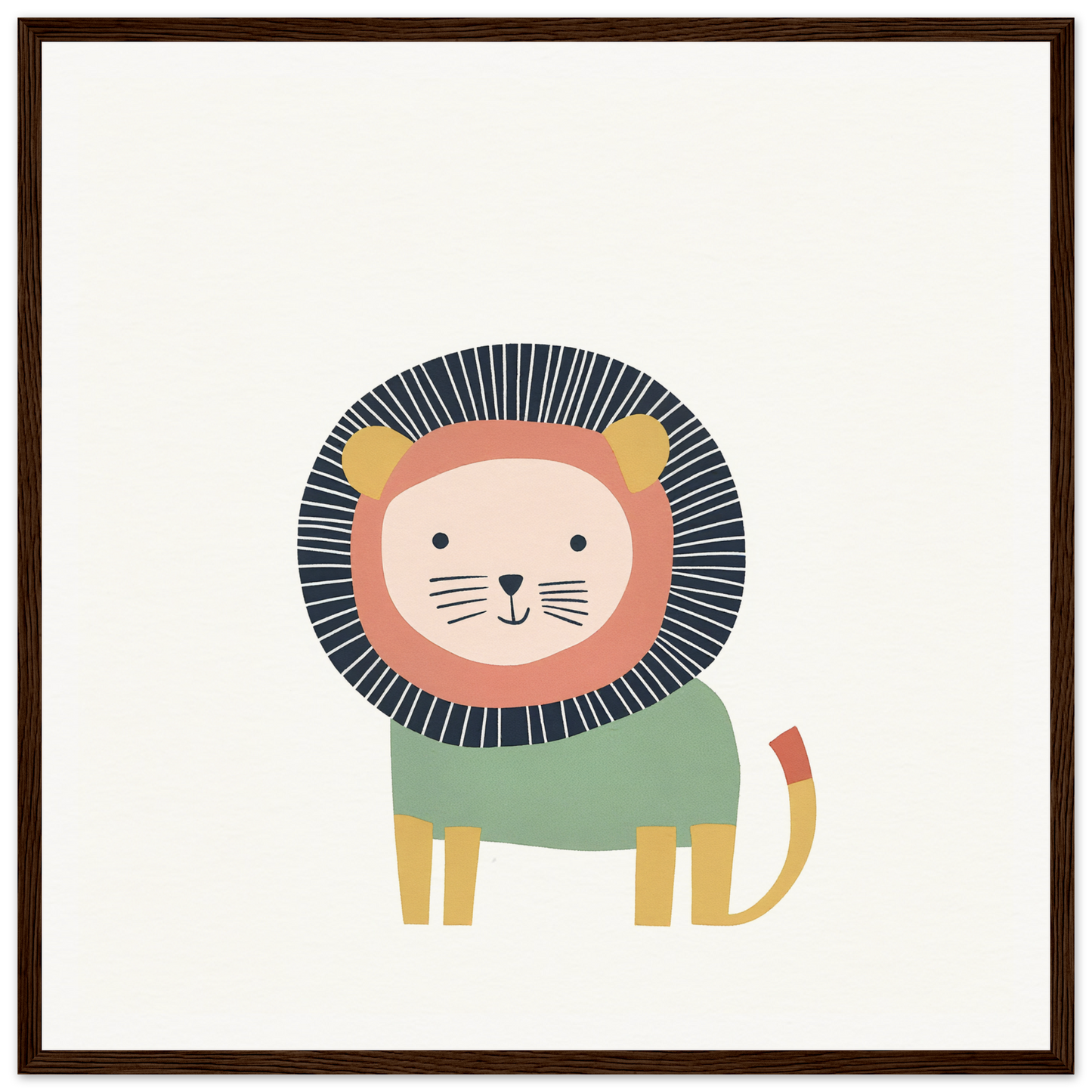 Cute cartoon lion in mint green sweater from Mane Melody Whimsy Special Edition Art™