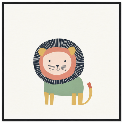 Cute cartoon lion in a mint green sweater from Mane Melody Whimsy special edition art™