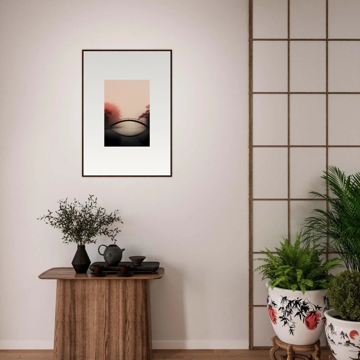 Framed wall art of sunset scene showcasing Reflections Silence for stylish room decor