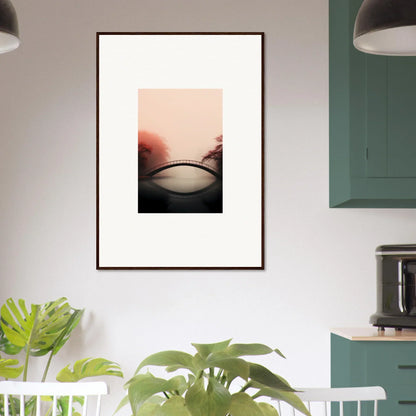 Framed wall art of curved shape and warm tones for elegant room decor, Reflections Silence