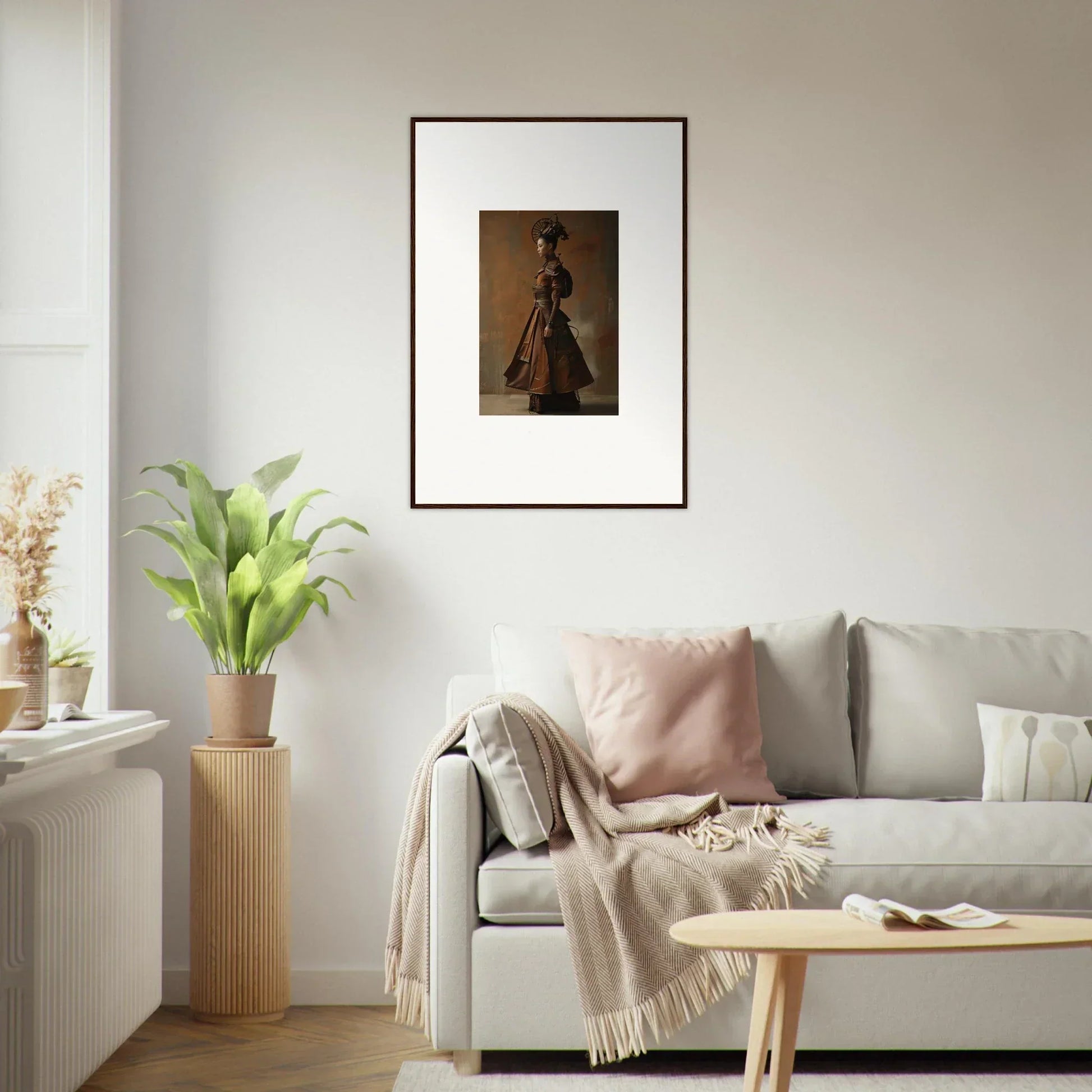 Framed portrait of a person in vintage clothing for your nostalgia chronicles room decoration