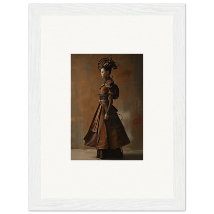 Framed portrait of a woman in a Victorian dress, perfect for nostalgia chronicles room decoration