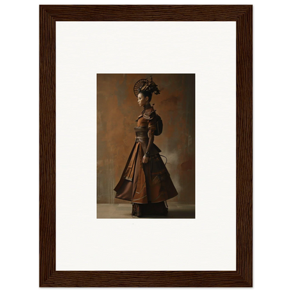 Framed portrait of a woman in Victorian dress, perfect for nostalgia chronicles room decoration