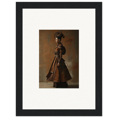 Framed canvas print of a woman in a Victorian dress for nostalgia chronicles room decoration