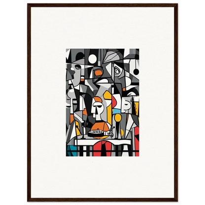 Abstract cubist-style painting with geometric shapes for Masters Pullulan room decor