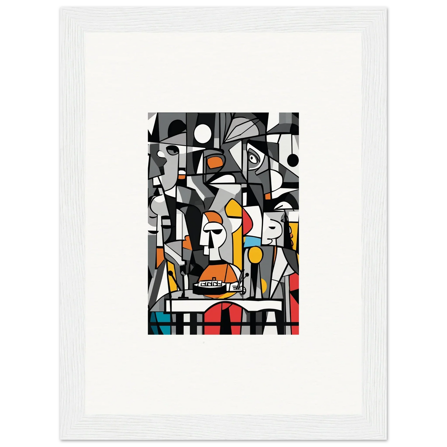 Abstract cubist-style painting with geometric shapes for Masters Pullulan room decor