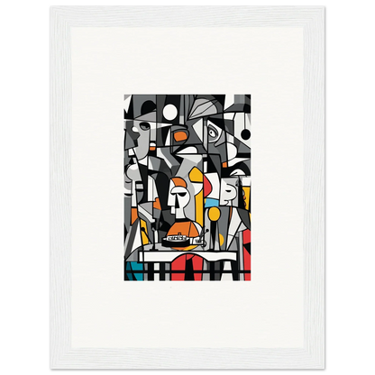 Abstract cubist-style painting with geometric shapes for Masters Pullulan room decor