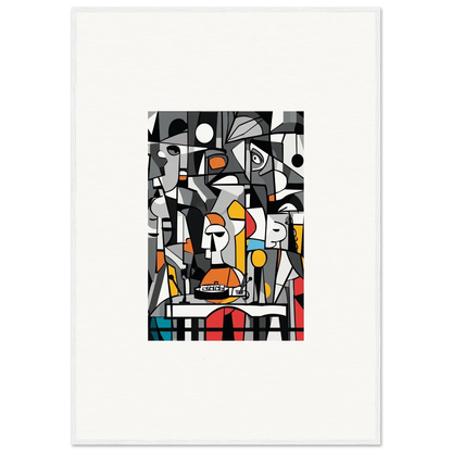 Abstract Cubist painting in black and white for Masters Pullulan framed wall art decor