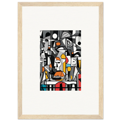 Abstract Cubist painting with geometric shapes, perfect for Masters Pullulan room decor