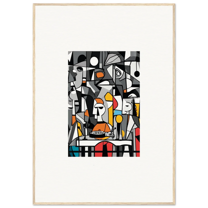 Abstract cubist-style painting with geometric shapes for Masters Pullulan room decor