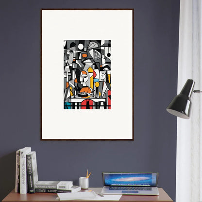 Abstract geometric artwork in cubist style for Masters Pullulan framed wall art decor