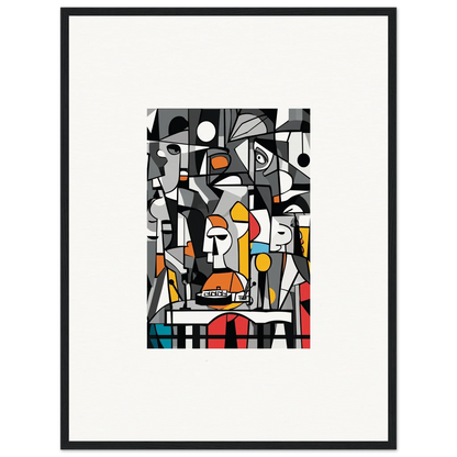 Abstract cubist artwork showcasing vibrant geometric shapes for Masters Pullulan room decor