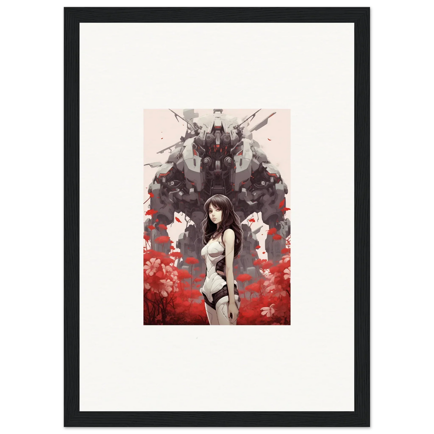 Anime-style canvas print of a female character for cool Amour Reverie room decoration