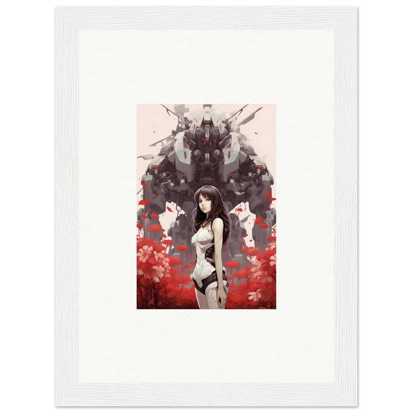 Anime-style canvas print featuring dark-haired female character for room decoration