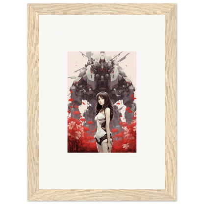 Framed canvas print of Amour Reverie featuring an anime girl and shadowy figures