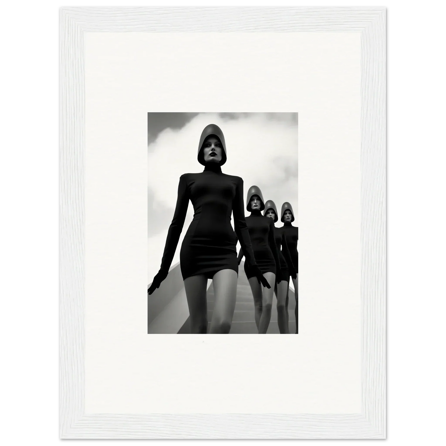 Black and white models in short dresses as Venus Phantoms framed wall art for room decor