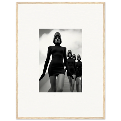 Black and white photo of models in short dresses, ideal for Venus Phantoms wall art