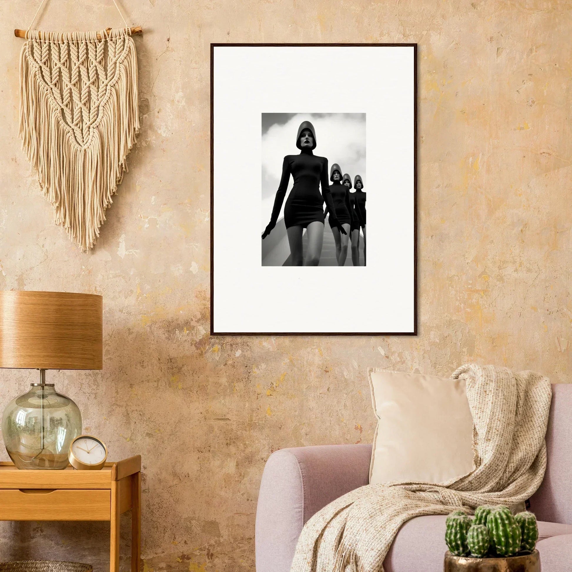 Framed black and white Venus Phantoms photograph for elegant room decor and wall art