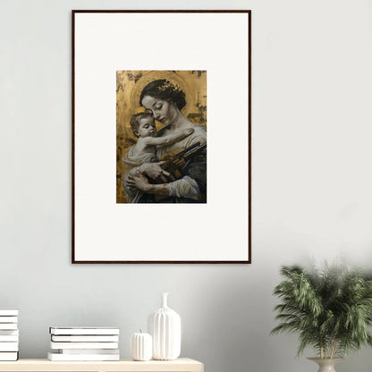 Framed canvas print of a woman and child, perfect for a velvet embrace room decoration