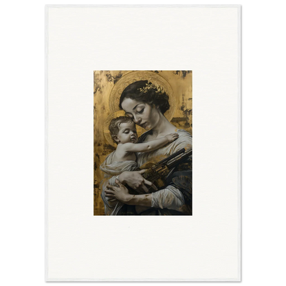 Painting of a woman and child in a warm velvet embrace, perfect for room decoration