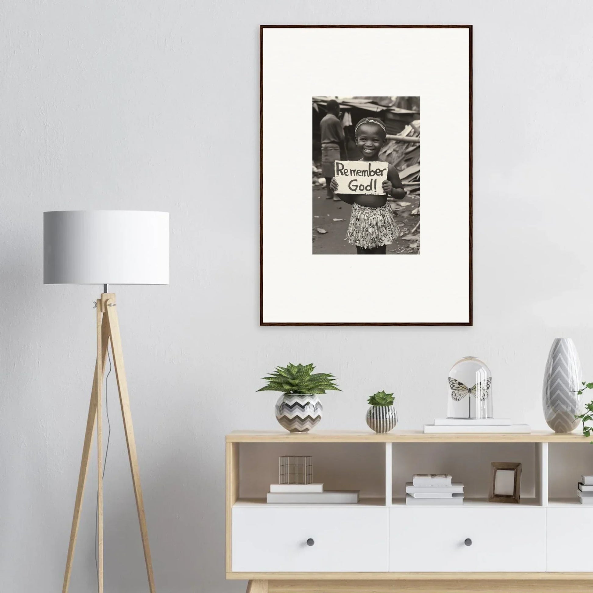 Modern white sideboard with shelves and drawers, featuring special edition art™ decor