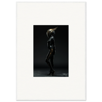 Metallic humanoid figure in dramatic pose, ideal for noise threshold room decor