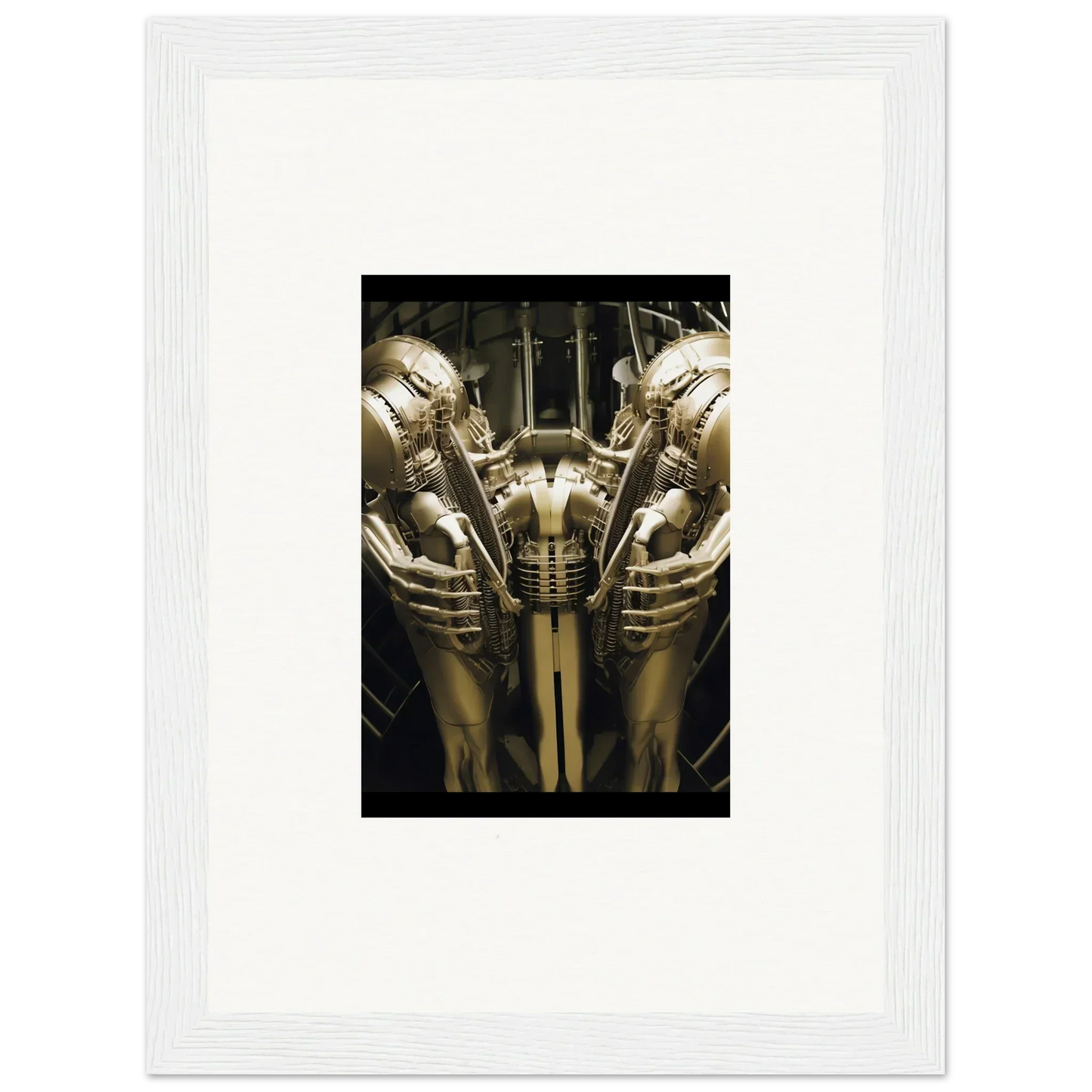 Symmetrical metallic sculpture of a humanoid for Dreams Ballet room decor or framed wall art