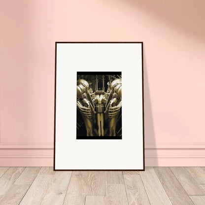 Framed wall art of golden Egyptian pharaoh masks for luxurious dreams ballet room decor