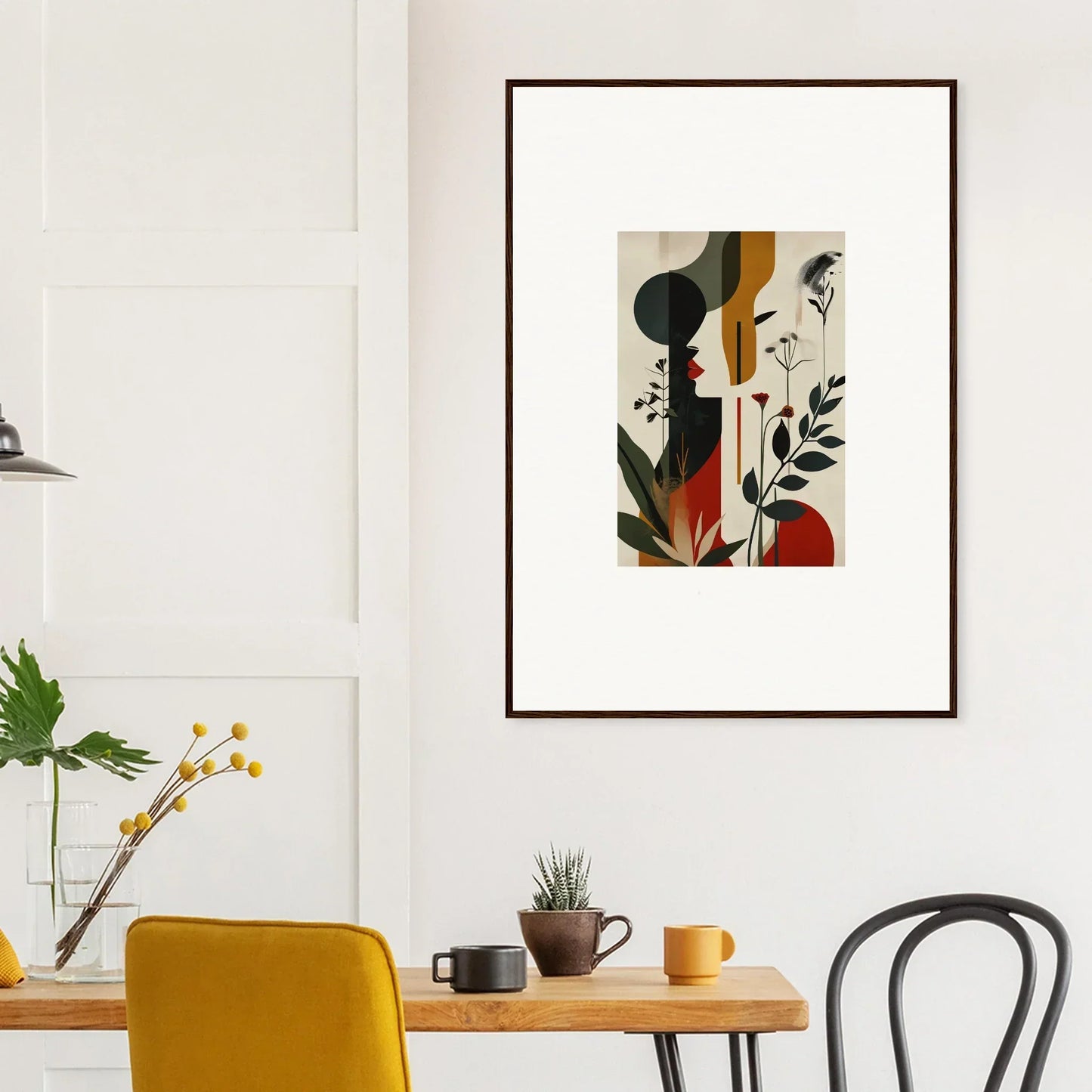 Framed abstract canvas print of earthy shapes for stylish room decoration with Thread Masqueceral