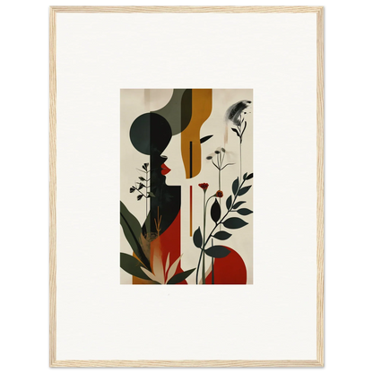 Framed abstract canvas print with geometric shapes for stylish room decoration