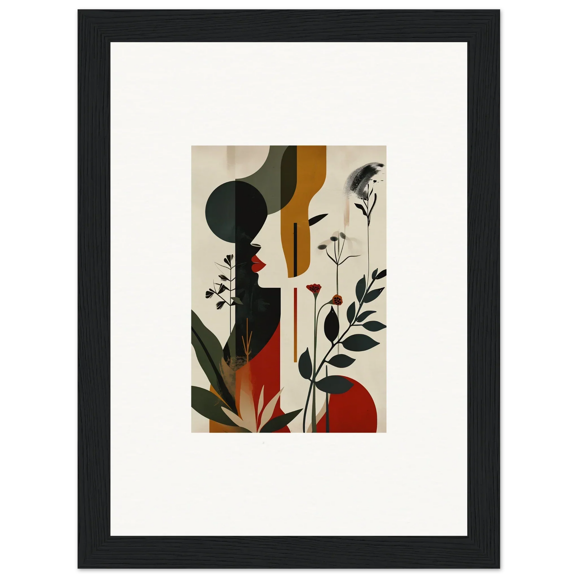 Framed abstract artwork with earthy tones, perfect for thread masqueceral room decoration