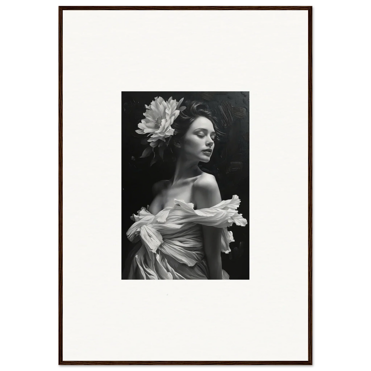 Black and white portrait of a woman for your bliss reverie room decoration canvas print