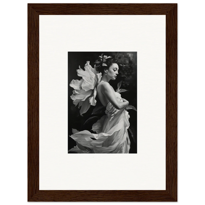 Black and white canvas print of a woman in a flowing dress for a stunning room decoration