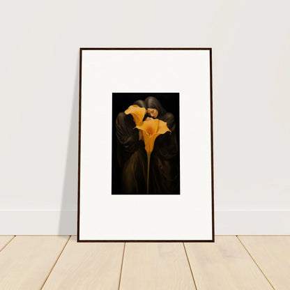 Vibrant yellow calla lily canvas print adding charm to your room decoration as a bloom couple