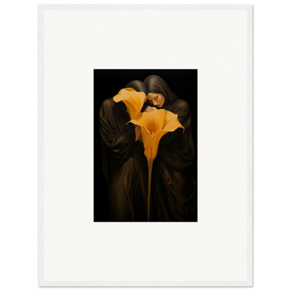 Golden Calla Lily with dark stem perfect for a bloom couple canvas print decor