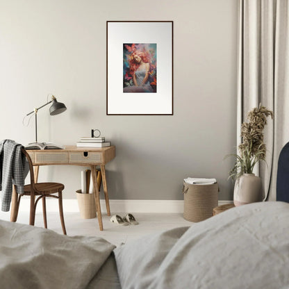 Framed wall art of a colorful abstract portrait for stylish room decor in Dream Stream