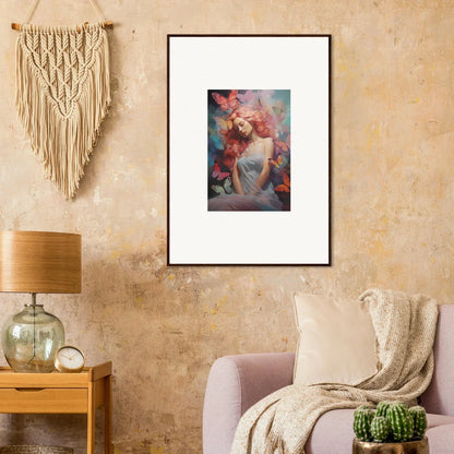 Framed wall art of a dreamy pastel portrait for elegant room decor in Dream Stream style