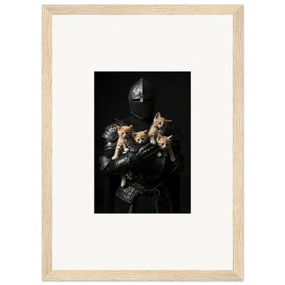 Cute Medieval knight’s armor with kittens, perfect for Feline Bashhut room decoration