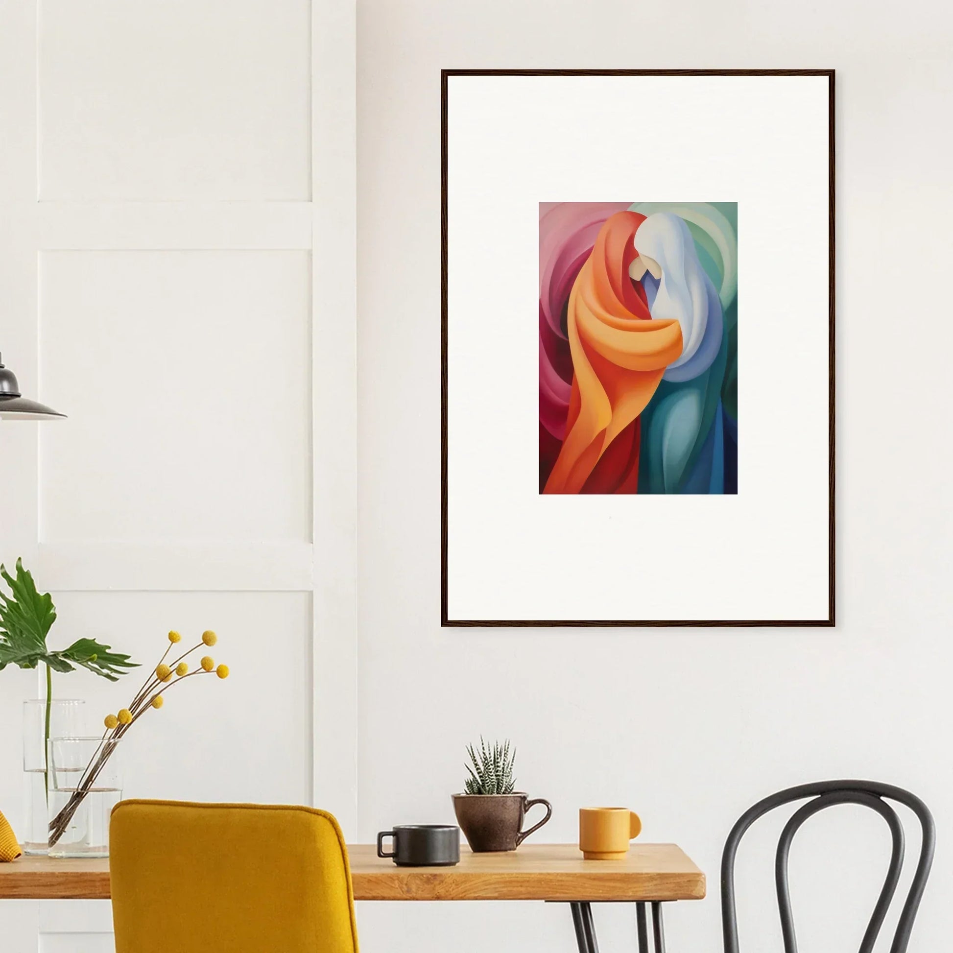 Framed abstract art in orange and blue for Mystic VesselSpice special edition art™