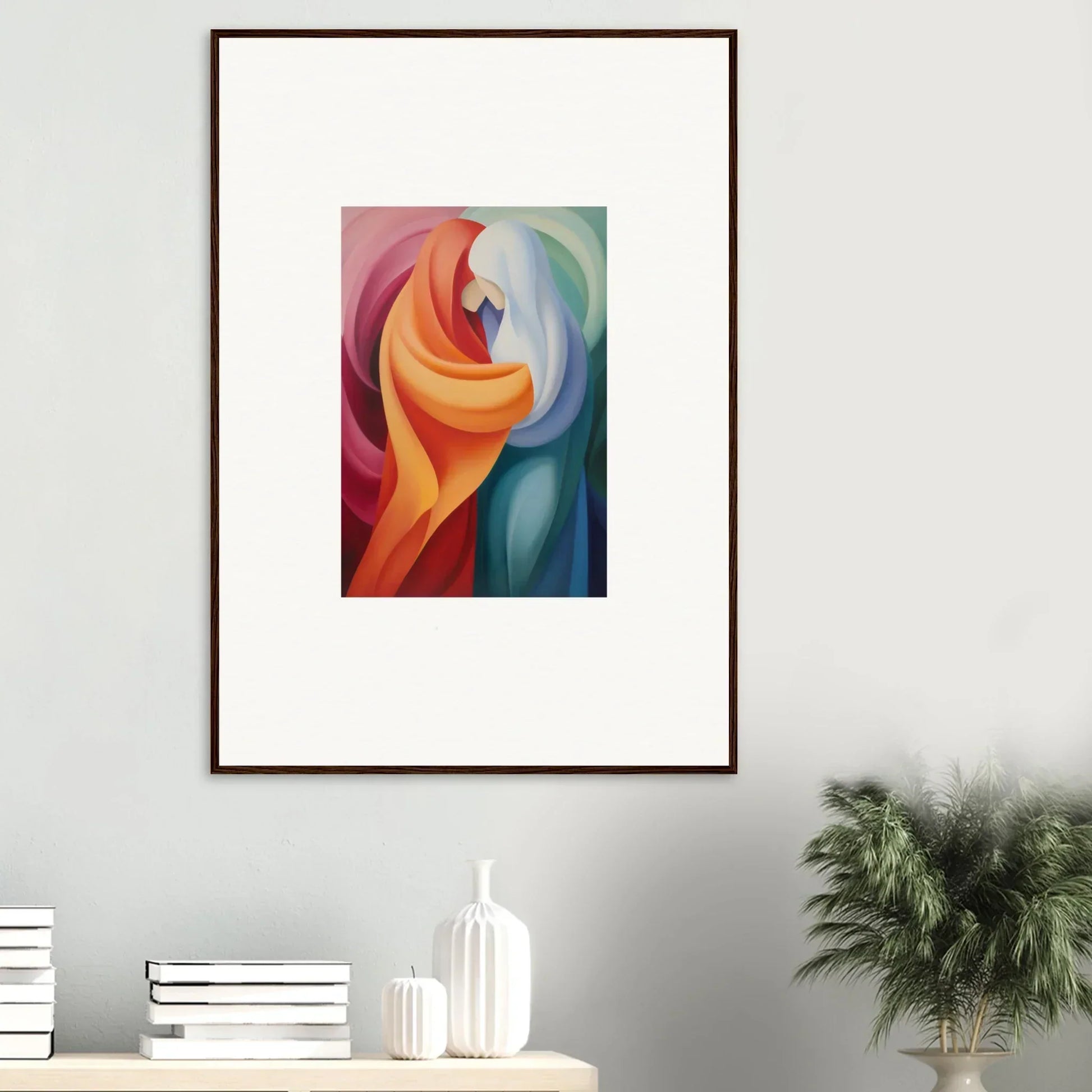 Framed abstract Mystic VesselSpice artwork with vibrant swirling colors for your wall