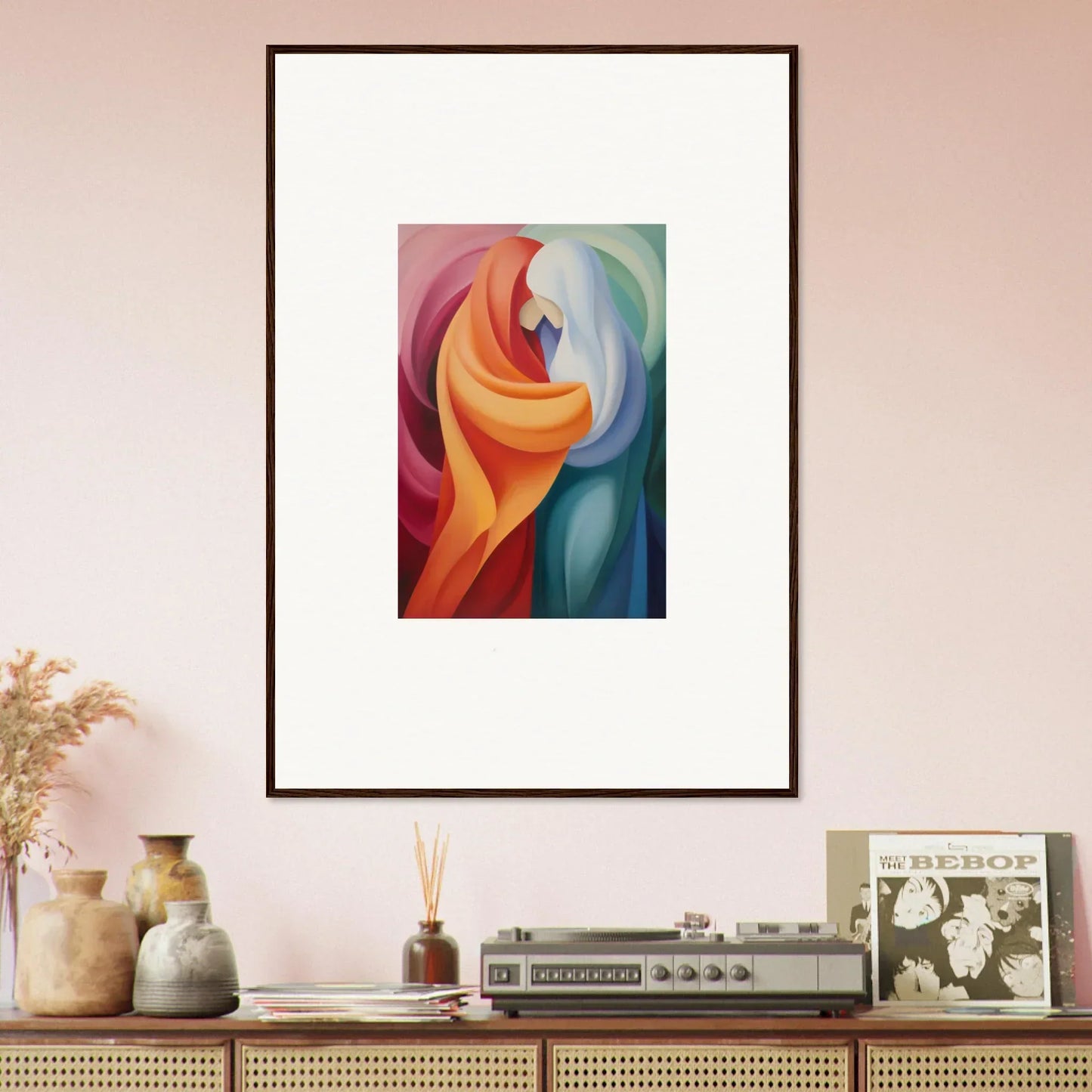 Framed abstract artwork in vibrant colors for Mystic VesselSpice special edition art™