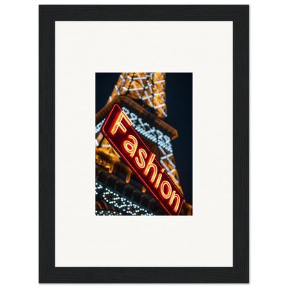 Stylish neon rendezvous sign saying Fashion perfect for trendy room decoration canvas print