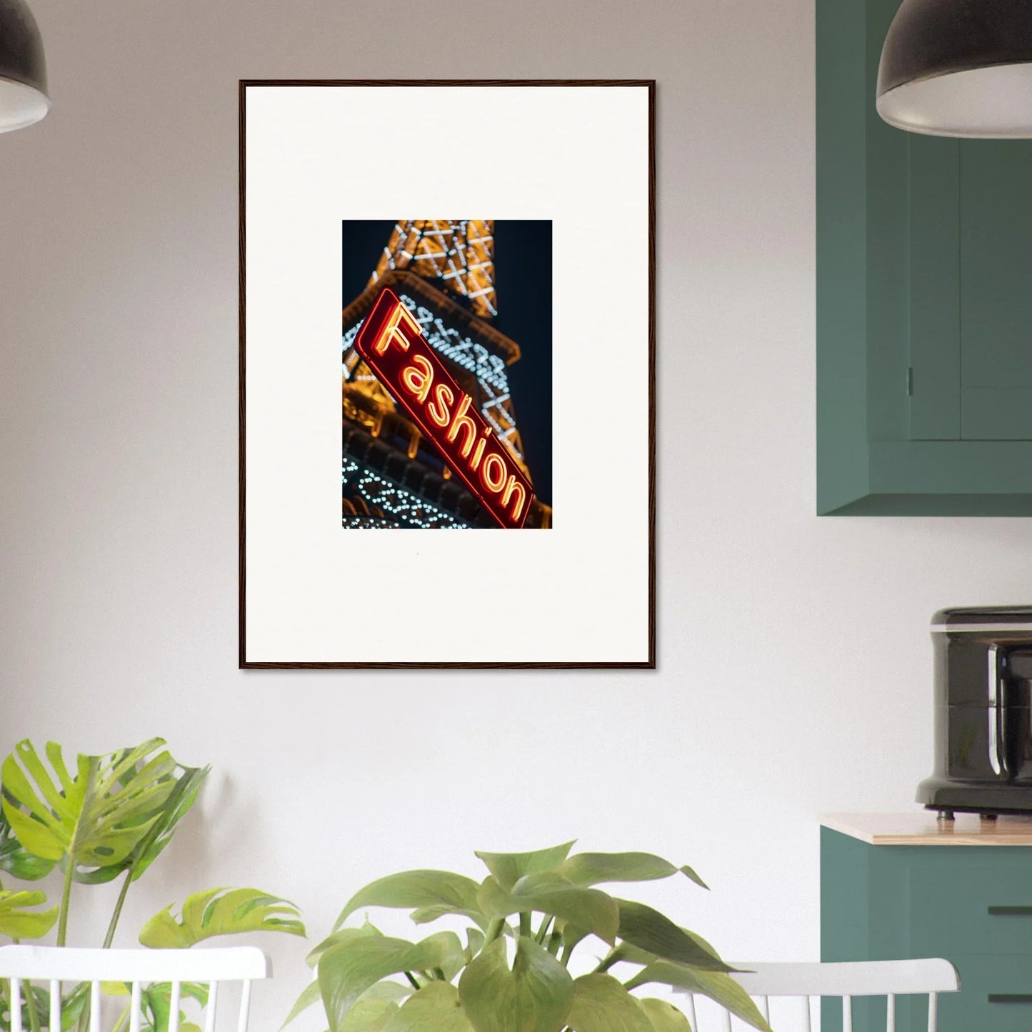 Framed canvas print of a neon Casino sign, perfect for your neon rendezvous room decoration