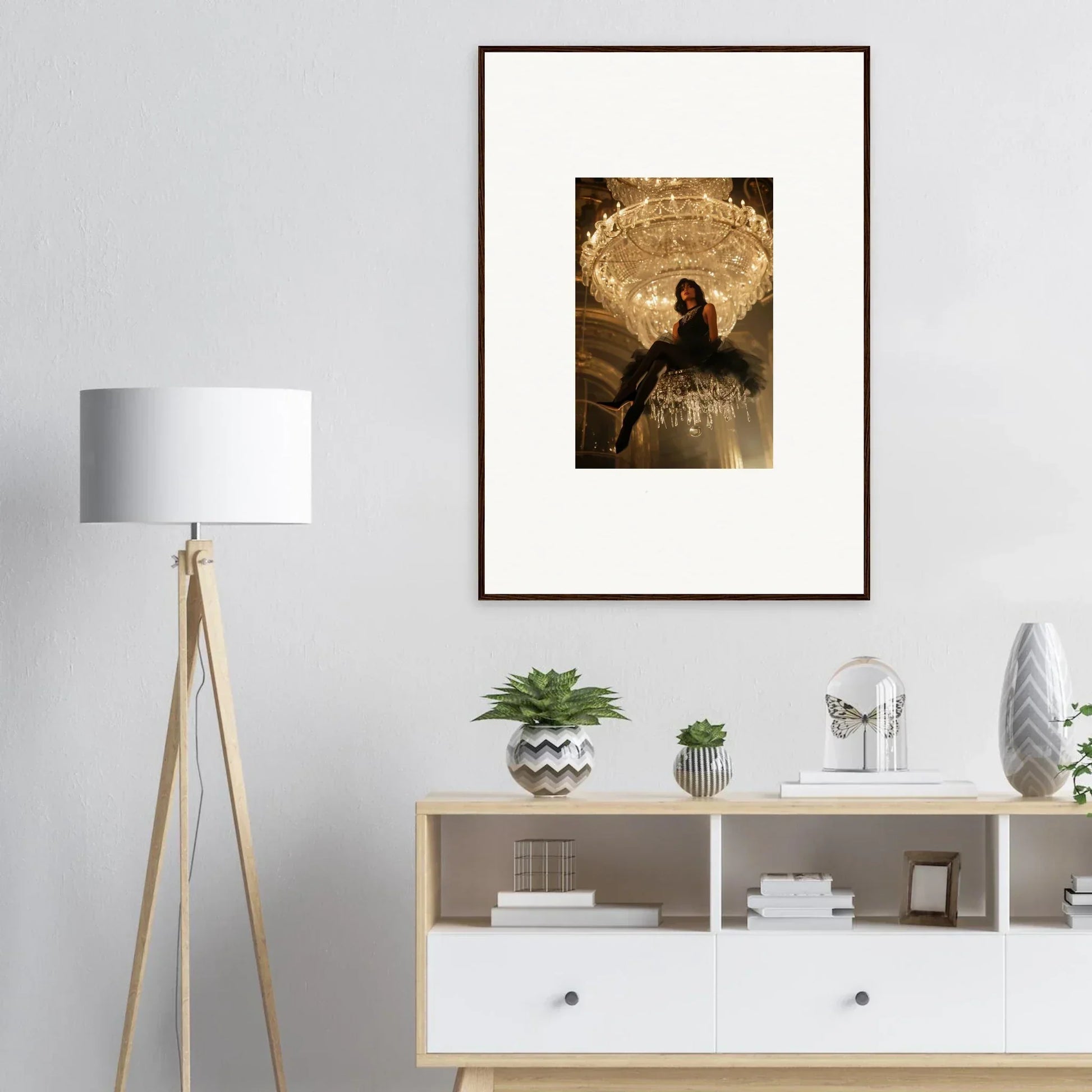 Silhouetted figure art on gold background, perfect for Noir Majesty room decoration