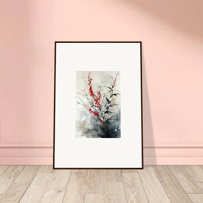 Framed wall art of Scarlet Symphony with red flowers, perfect for room decor