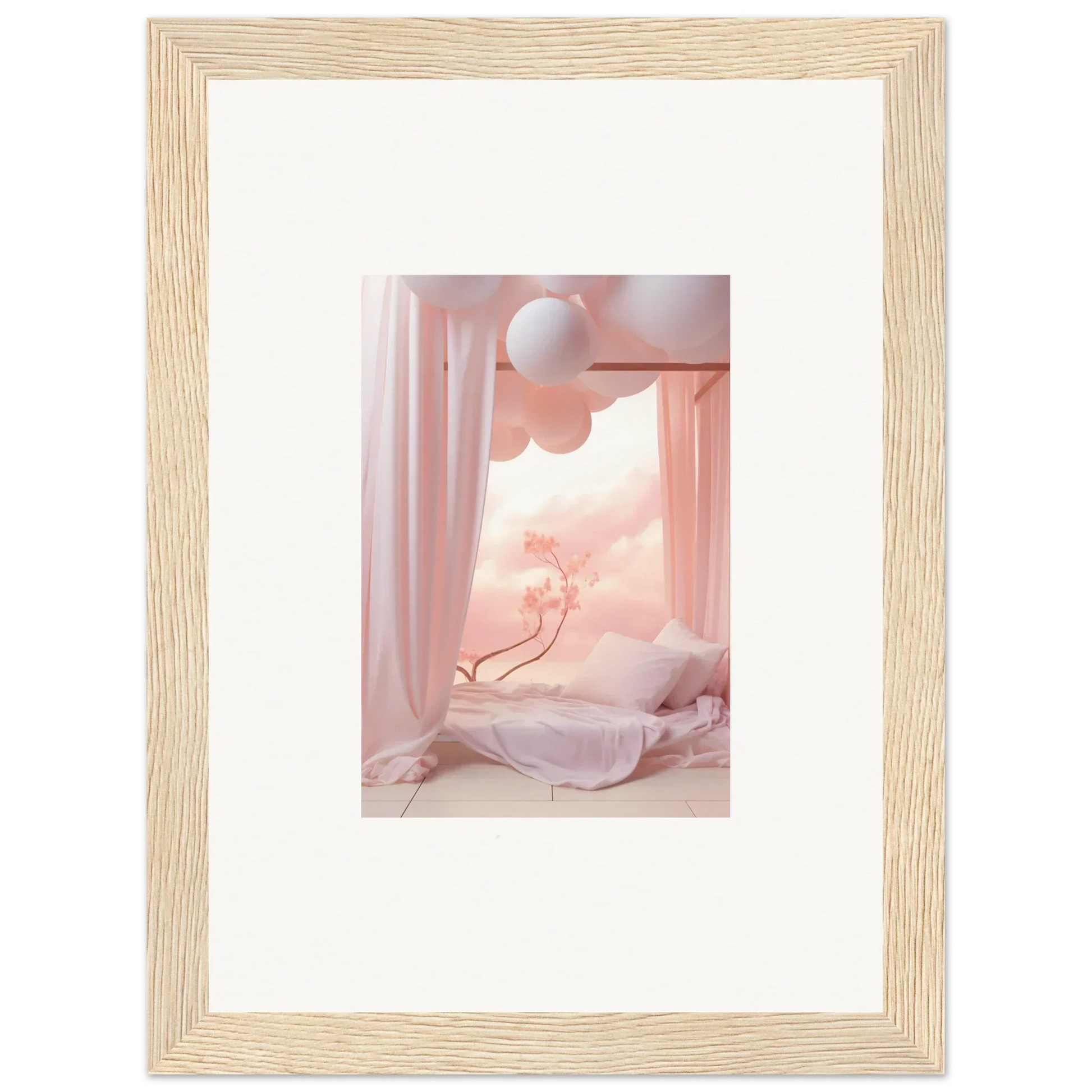 Framed wall art of a dreamy pink-toned scene for stylish room decor in Dream Cosmos