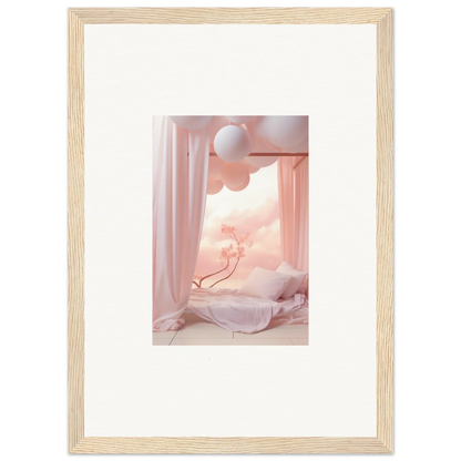 Framed wall art of a dreamy pink-tinted interior for room decor in Dream Cosmos style