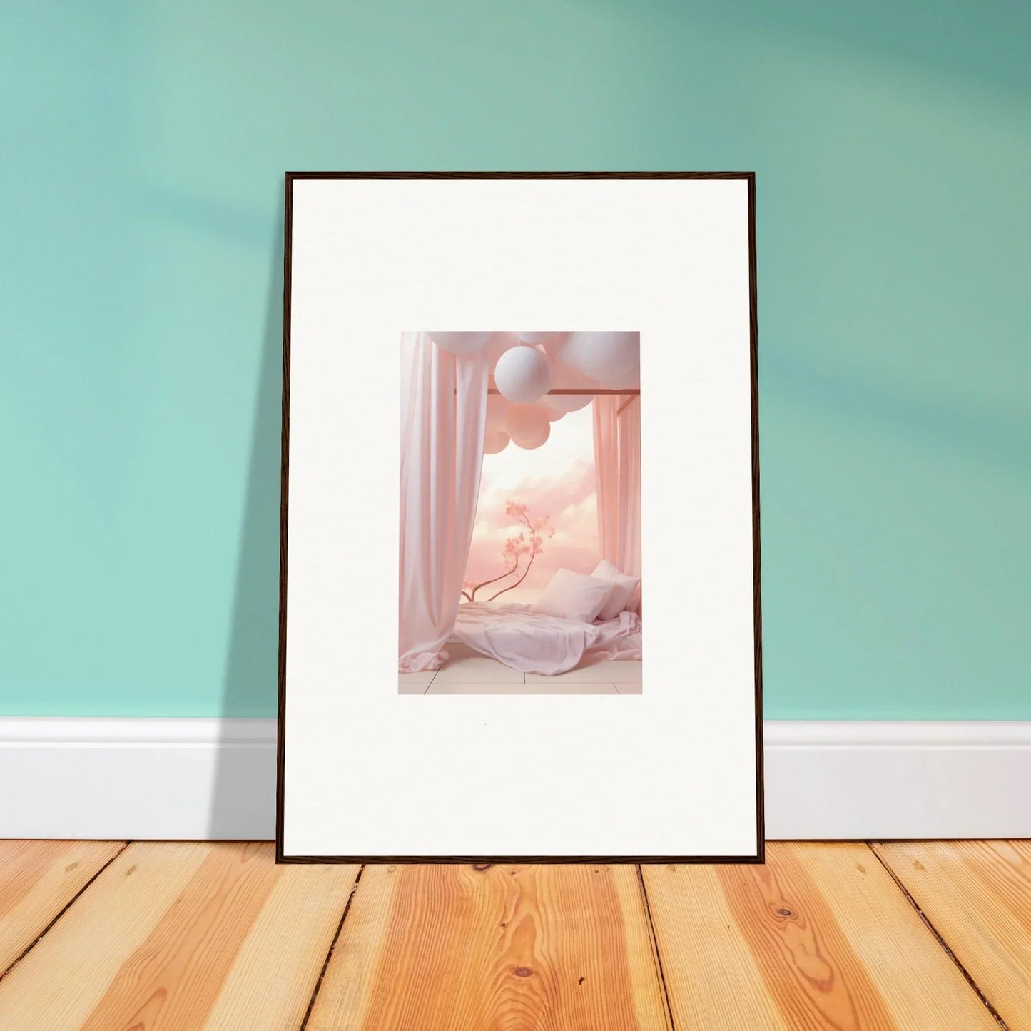 Framed wall art of a dreamy pastel room decor with a dream cosmos theme