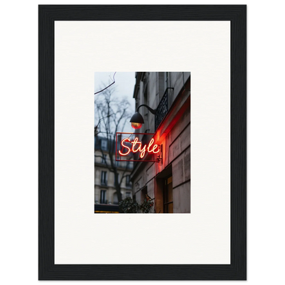 Framed neon Style sign on a building, perfect for drift dreams room decoration